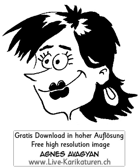 Gesicht Frau Ohrringe Lippen Schwarze Haare Agnes Karikaturen Webseite Funktioniert Aber Design Ist Temporar Entfernt