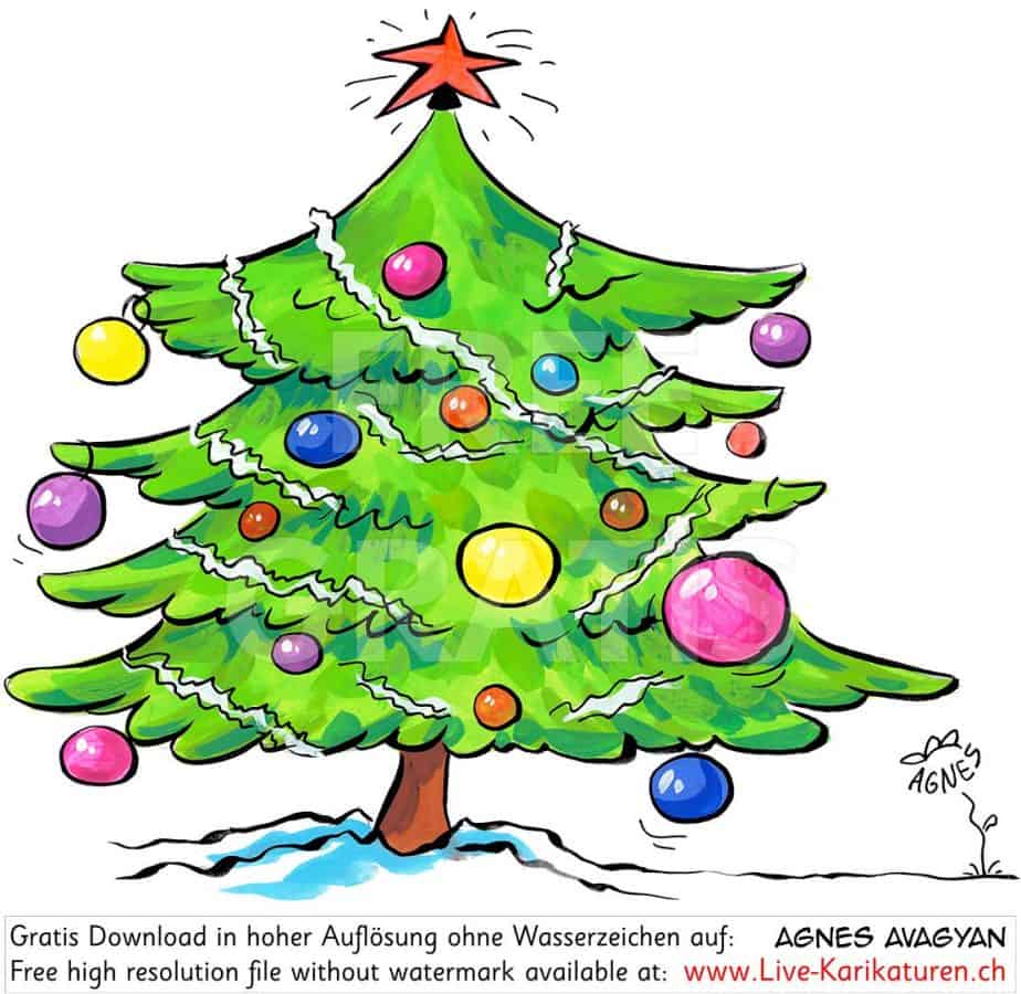 Weihnachten Tannenbaum Christbaumkugeln Stern Lametta Schnee – www.Live